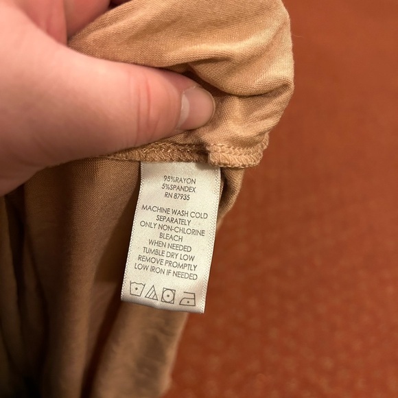 Logo by Lori Goldstein tan asymmetric super soft tank top - Picture 4 of 5